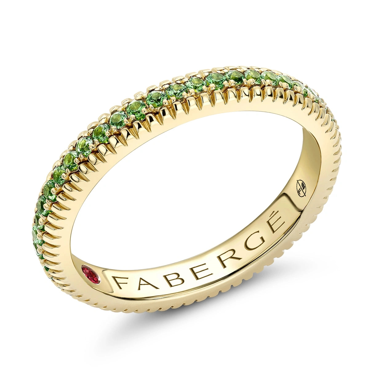 Yellow Gold Tsavorite Fluted Eternity Ring | Fabergé