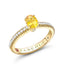Yellow Gold Yellow Sapphire Fluted Ring with Diamond Shoulders | Fabergé
