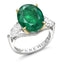 Yellow & White Gold Oval Emerald and Pear Shaped Diamond Chevron Ring | Fabergé