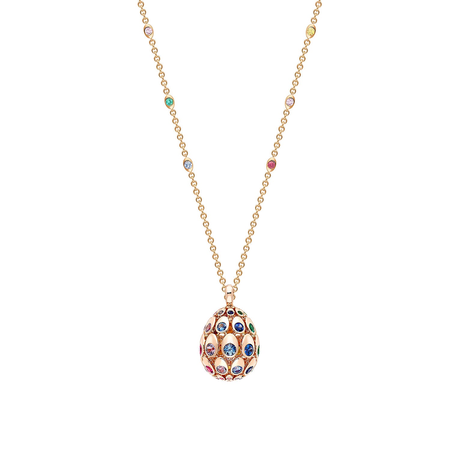 Cosmic Curve Rainbow Egg Pendant