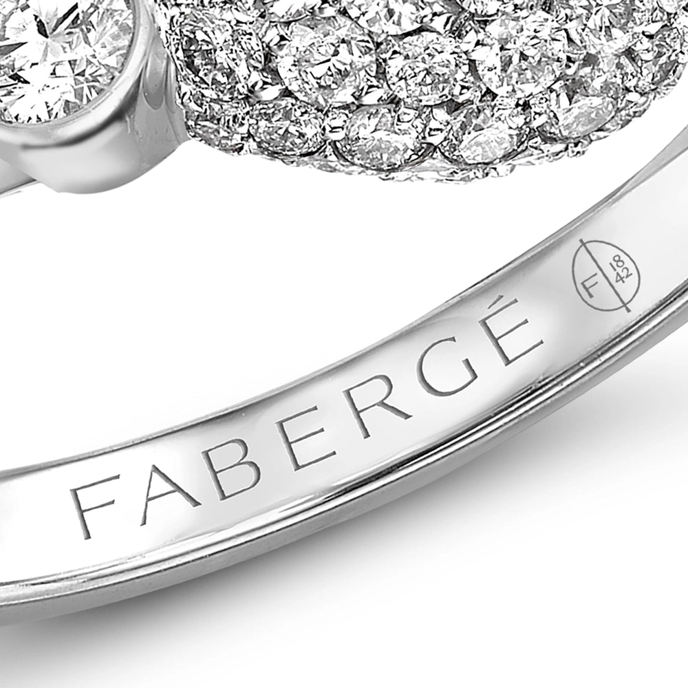 White Gold Diamond Crossover Ring | Fabergé