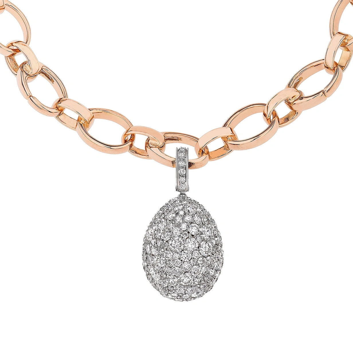 White Gold Diamond Egg Charm | Fabergé