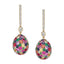 Yellow Gold Multicoloured Gemstone Egg Drop Earrings | Fabergé