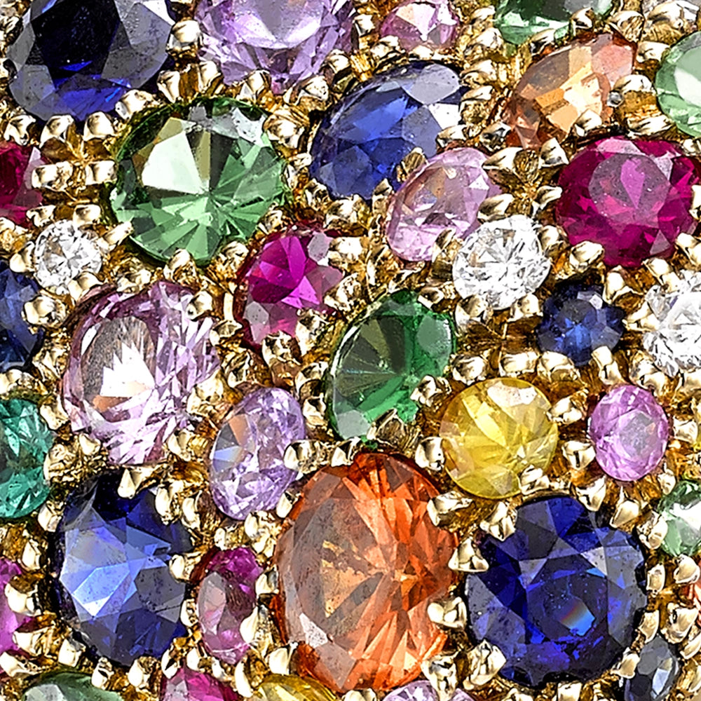 Yellow Gold Multicoloured Gemstone Grand Ring | Fabergé