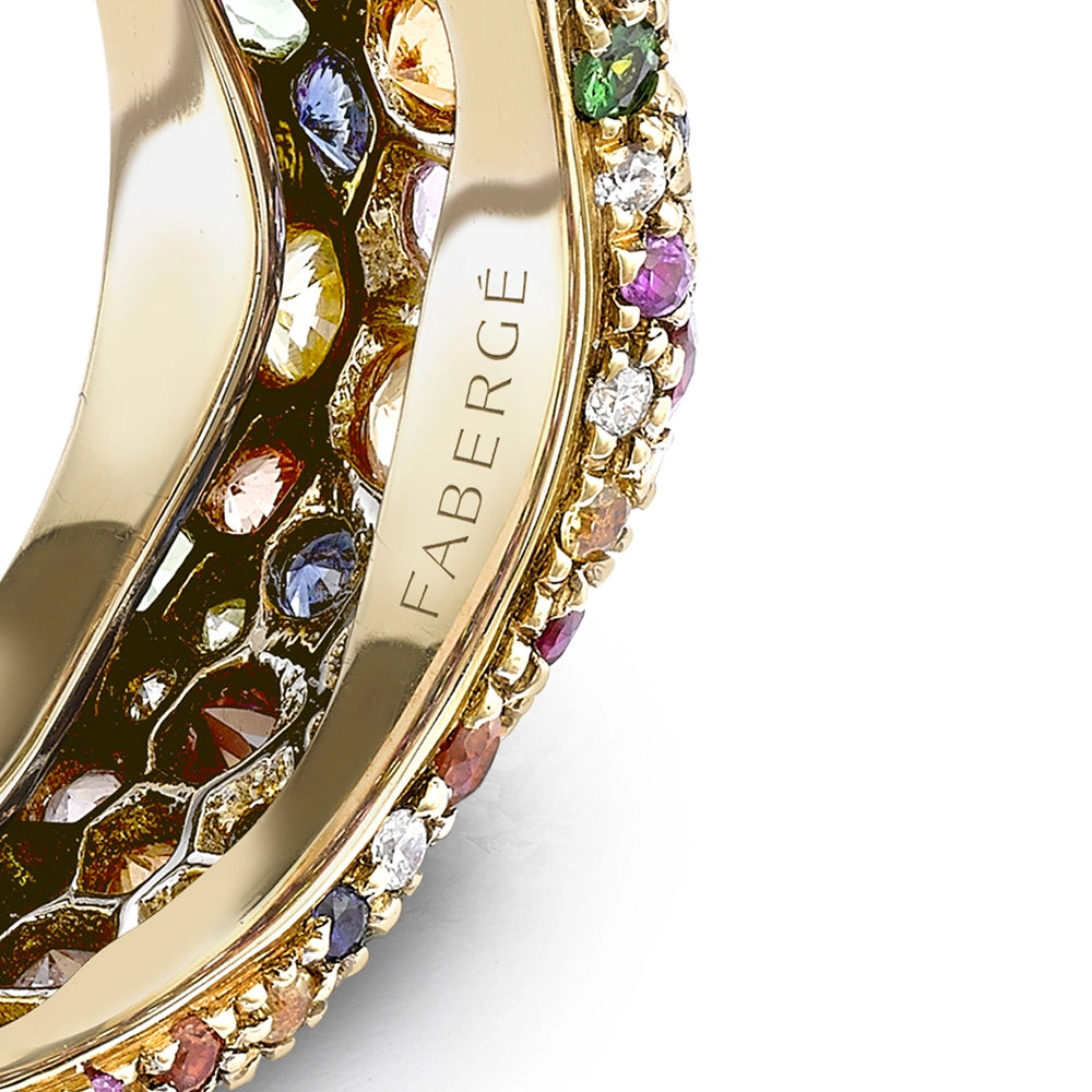 Yellow Gold Multicoloured Gemstone Grand Ring | Fabergé