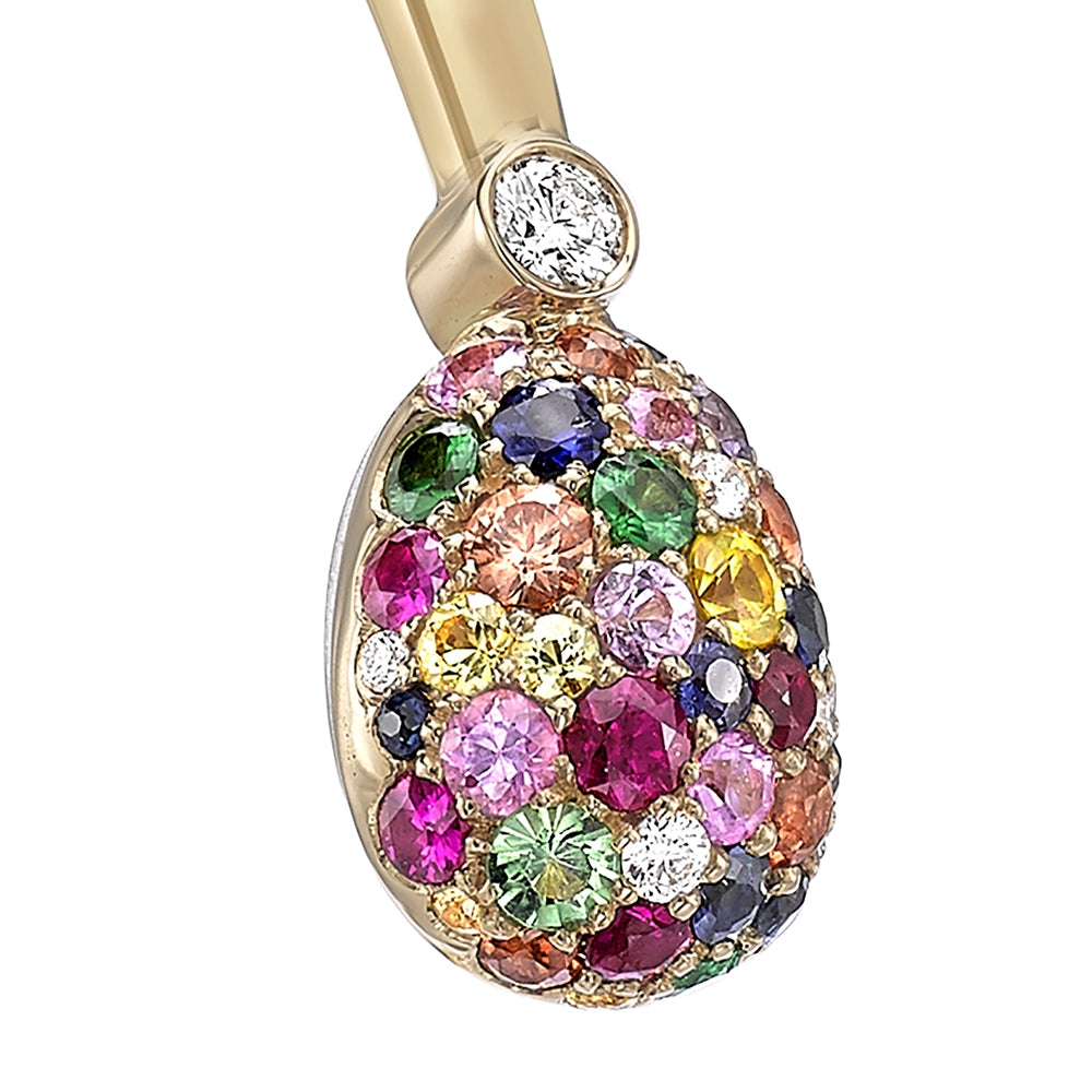 Yellow Gold Multicoloured Gemstone Open Bracelet | Fabergé