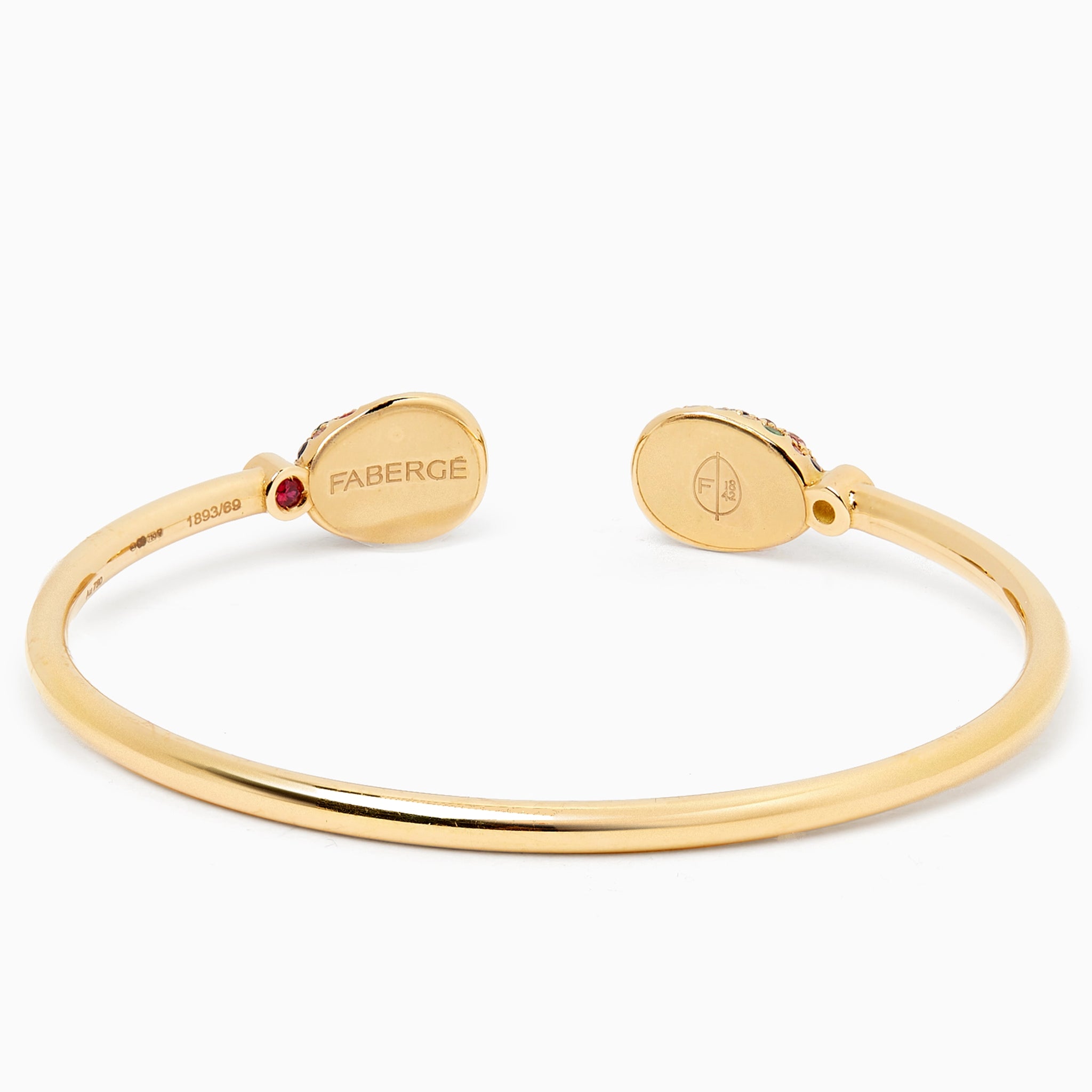 Yellow Gold Multicoloured Gemstone Open Bracelet | Fabergé