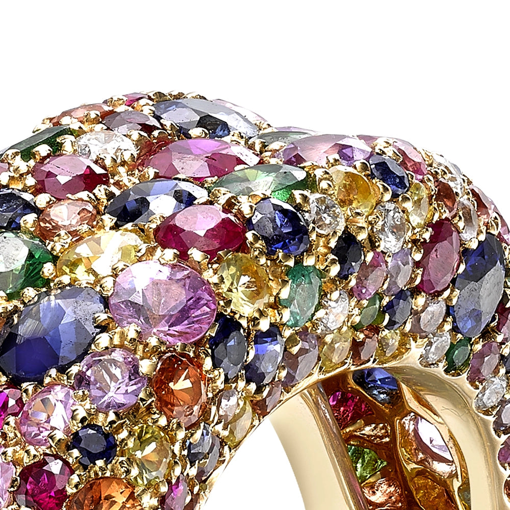 Emotion Yellow Gold Multicoloured Gemstone Petite Ring | Fabergé