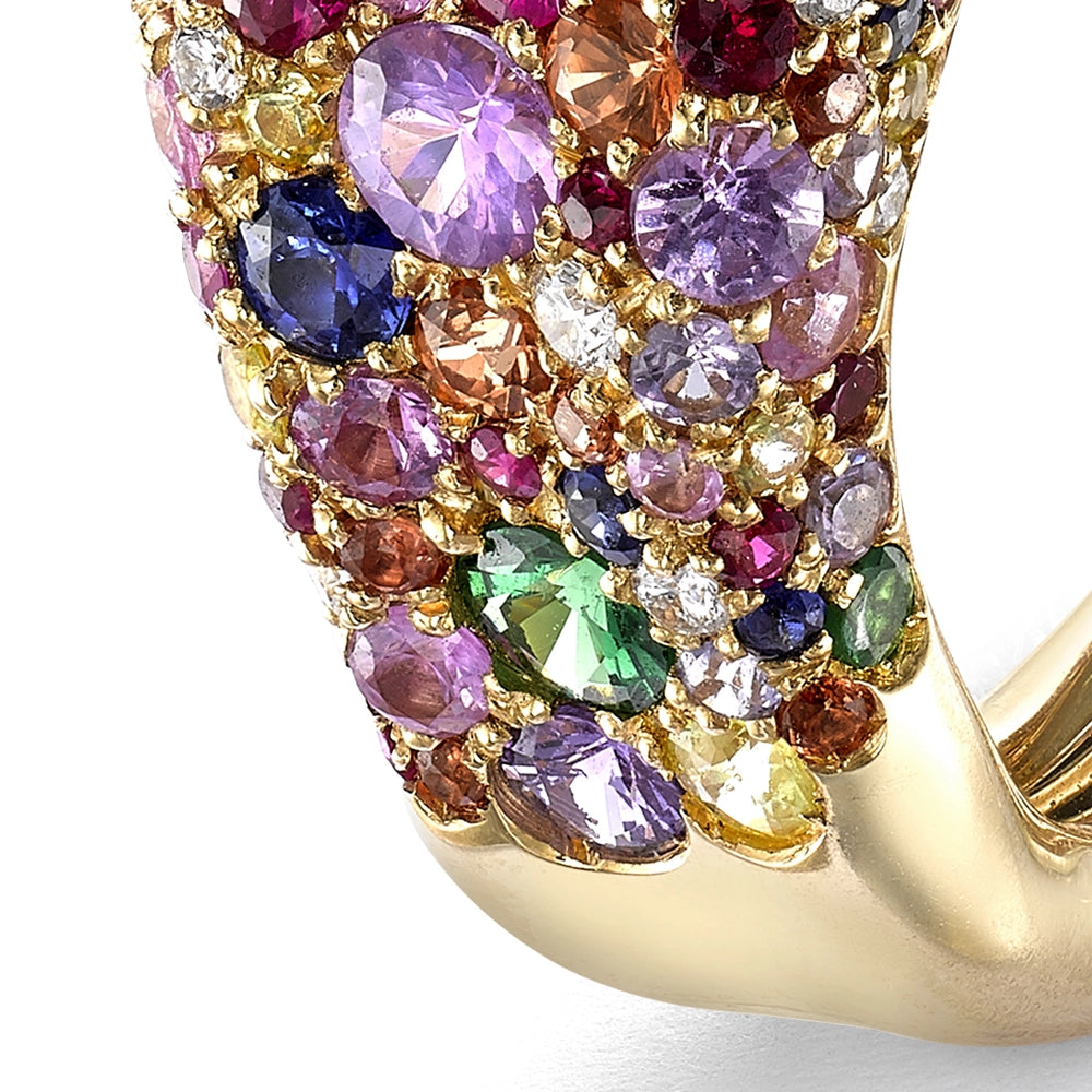 Emotion Yellow Gold Multicoloured Gemstone Petite Ring | Fabergé