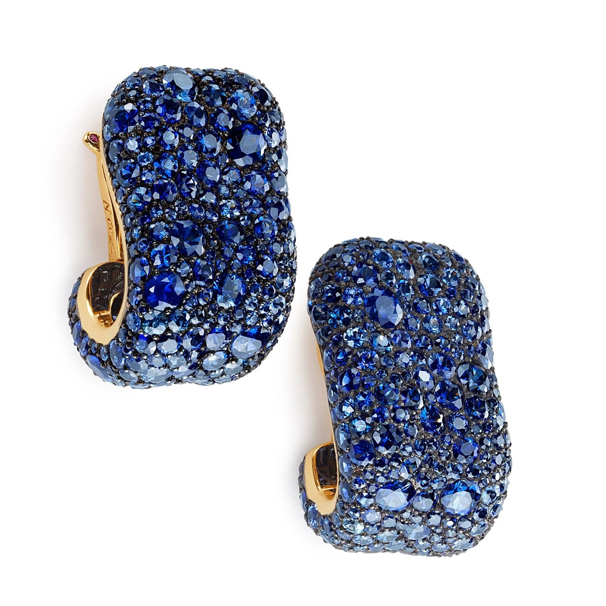 Yellow Gold & Silver Blue Sapphire Clip On Earrings | Fabergé