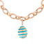 Rose Gold, Diamond & Blue Enamel Spiral Egg Charm | Fabergé