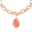 Rose Gold, Diamond & Red Enamel Spiral Egg Charm | Fabergé