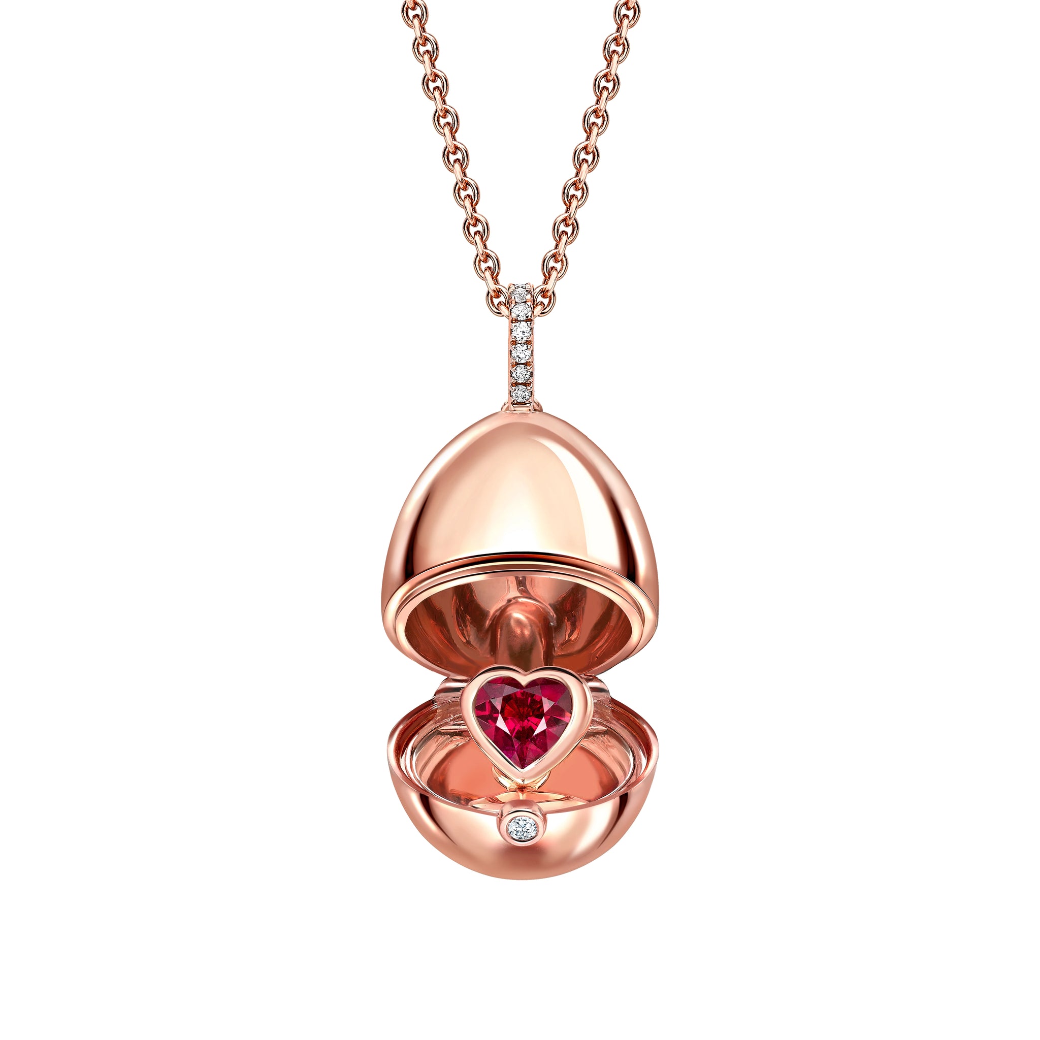 Gold Heated Ruby Heart Surprise Locket | Fabergé