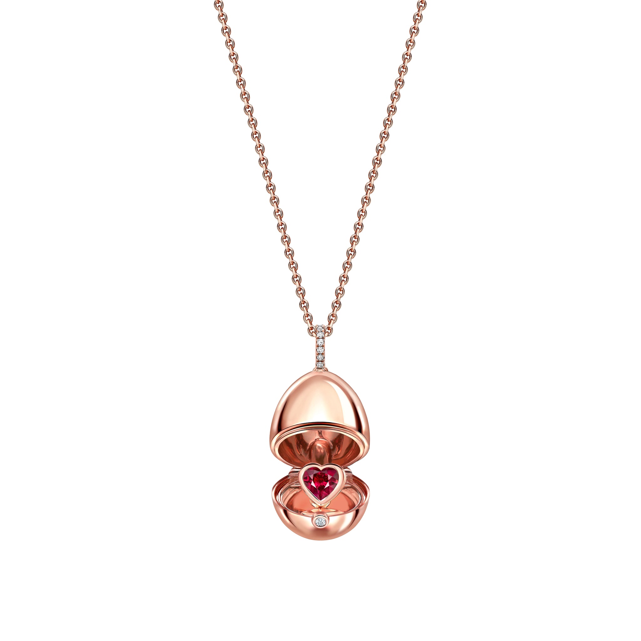 Gold Heated Ruby Heart Surprise Locket | Fabergé