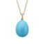Rose Gold Neon Blue Egg Pendant with Diamond Bail | Fabergé