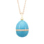 Rose Gold Neon Blue Egg Pendant with Diamond Belt | Fabergé