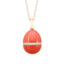 Rose Gold Neon Orange Egg Pendant with Diamond Belt | Fabergé