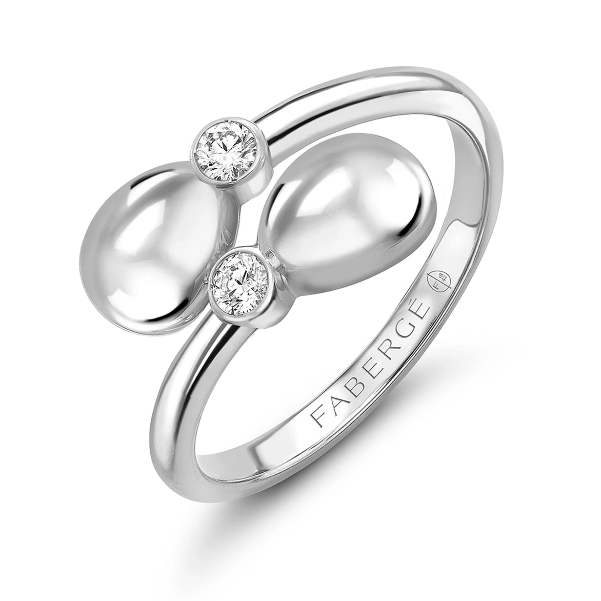 White Gold Crossover Ring | Fabergé