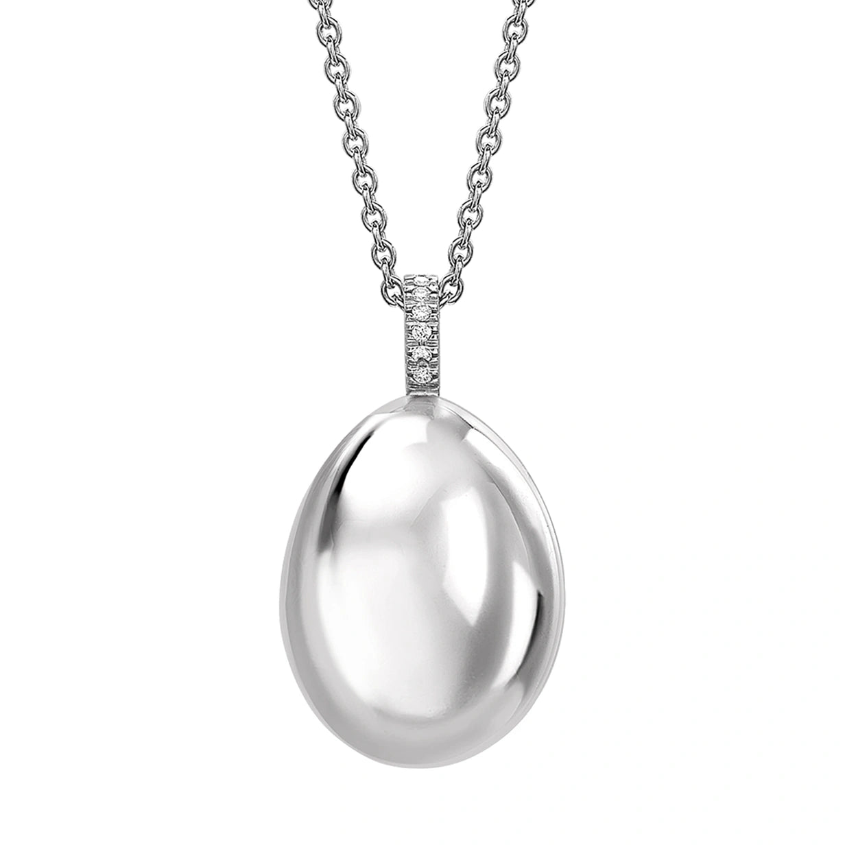 White Gold Egg Pendant | Fabergé