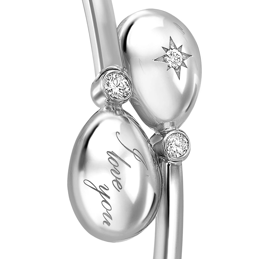 White Gold I Love You Crossover Bracelet | Fabergé