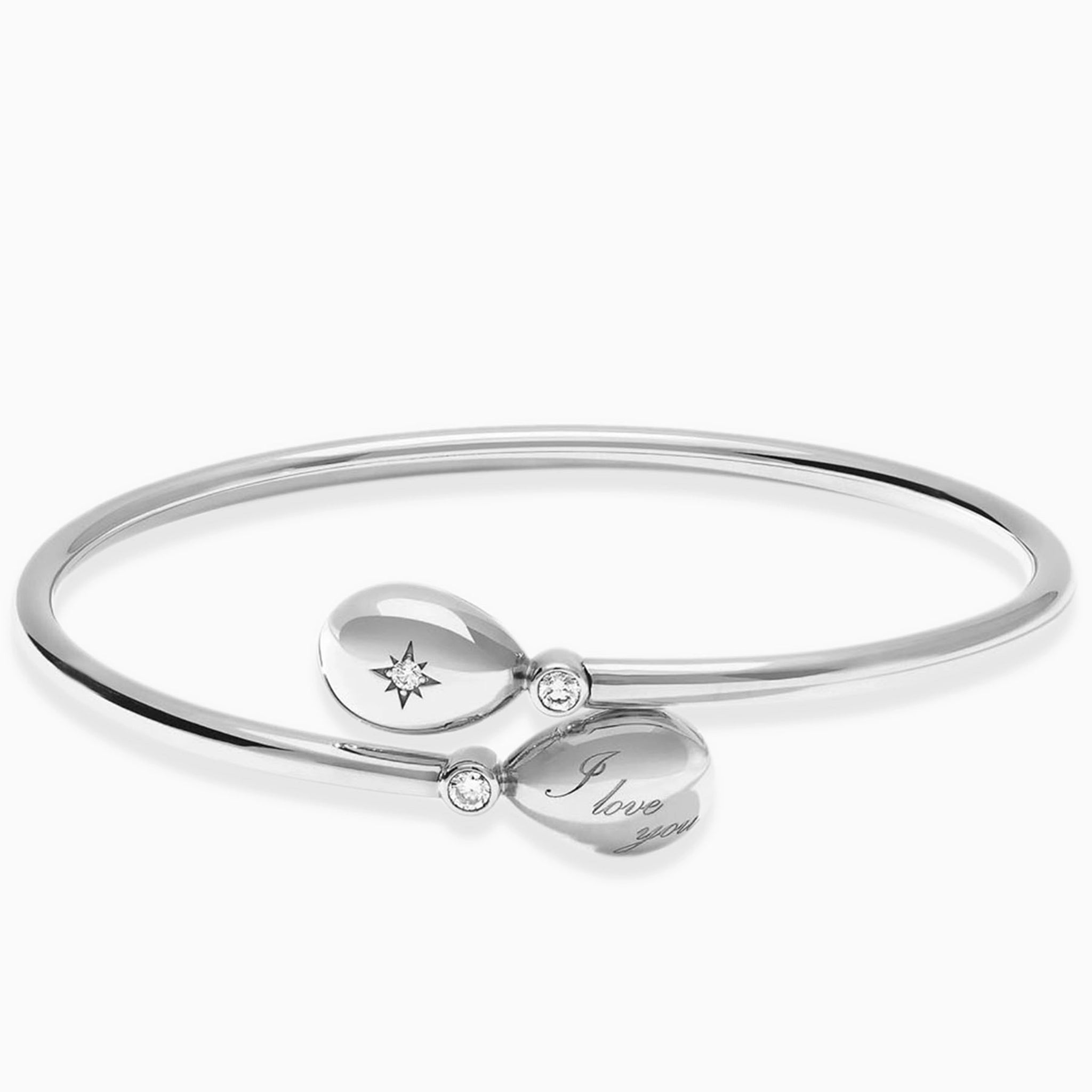 White Gold I Love You Crossover Bracelet | Fabergé
