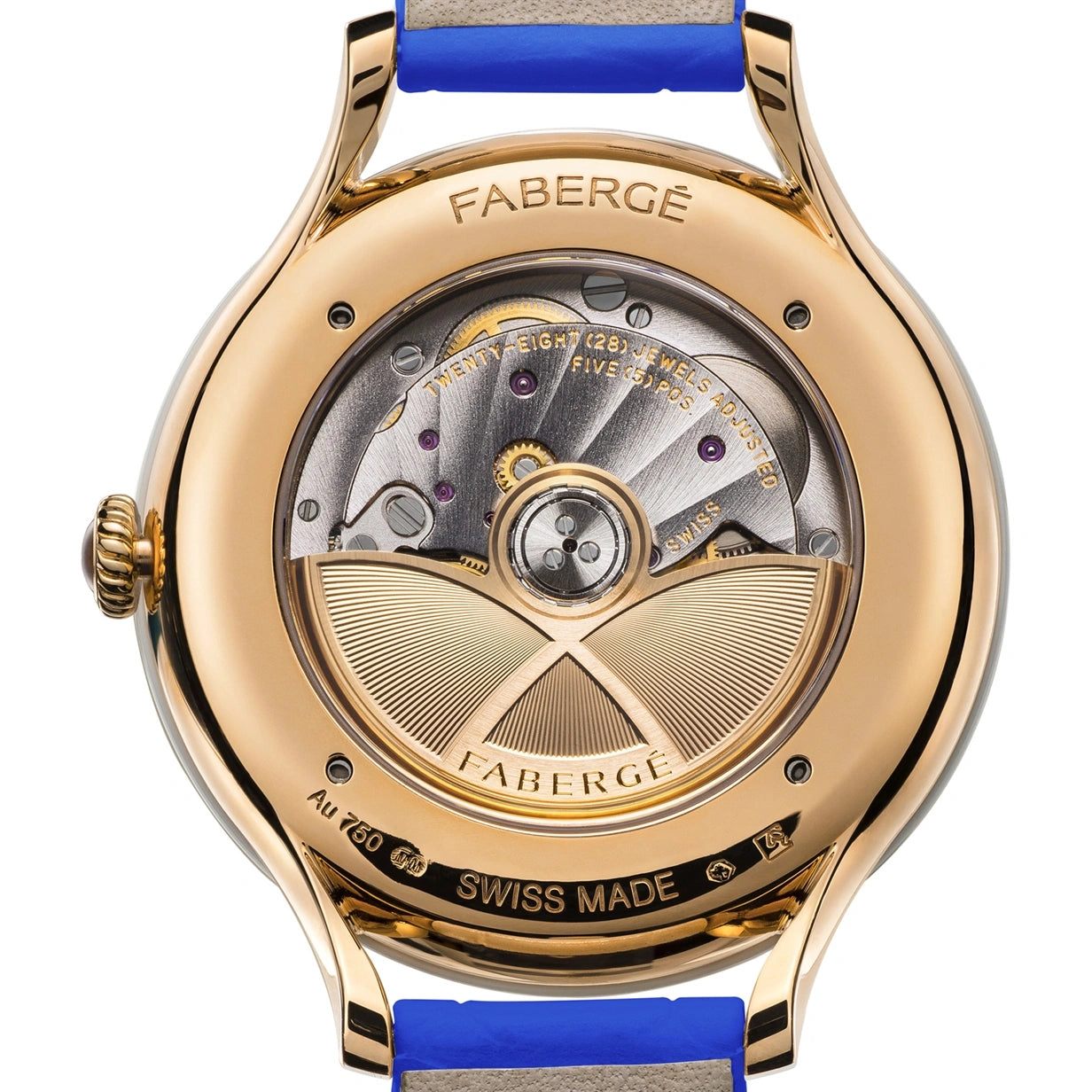 Fabergé Flirt Watch, 36 mm, in 18K Rose Gold - Blue Dial