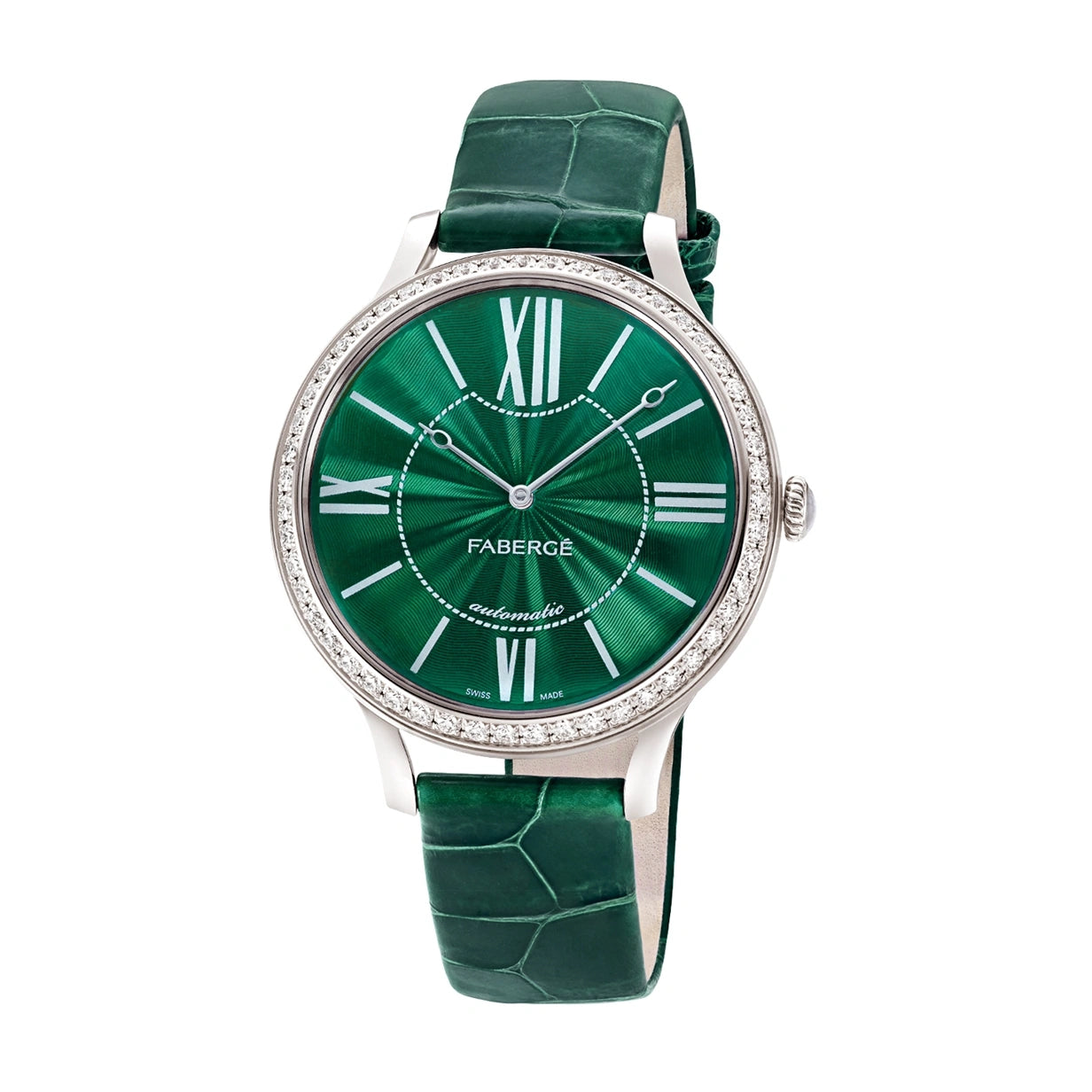 Women’s Watch - Fabergé Flirt 39mm 18kt White Gold Watch – Enamel Green Dial