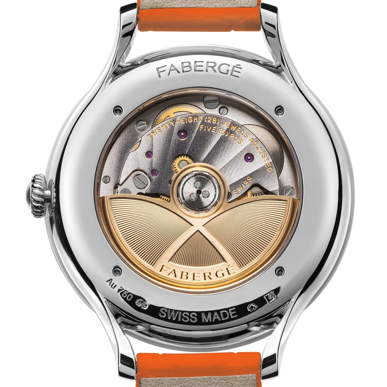Ladies Watch – Fabergé Flirt 36MM 18 KARAT WHITE GOLD - ORANGE DIAL WATCH