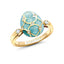 Fabergé Guilloché Enamel Egg Ring in Yellow Gold