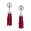 Fabergé Imperial Impératrice White Gold & Ruby Tassel Earrings I Fabergé
