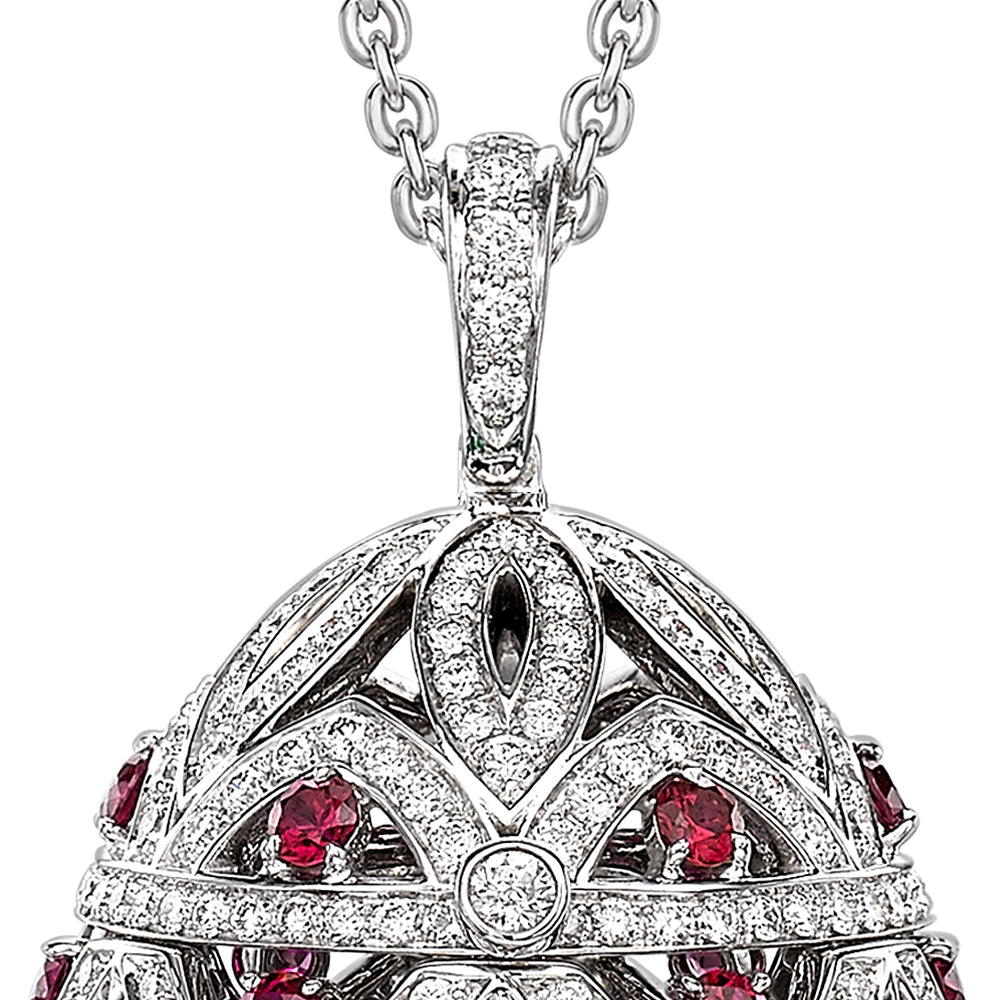 Zenya White Gold & Ruby Egg Pendant I Fabergé