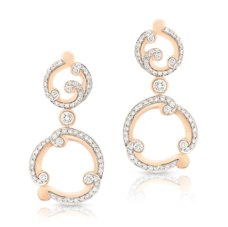 Rose Gold & Diamond Drop Earrings I Fabergé