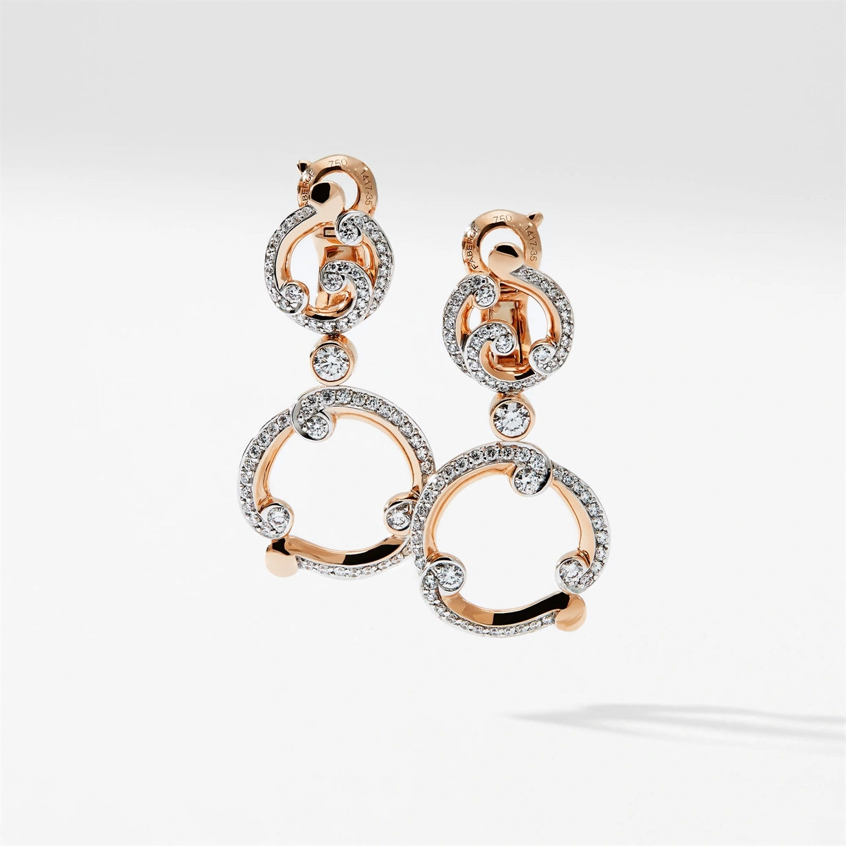 Rose Gold & Diamond Drop Earrings I Fabergé