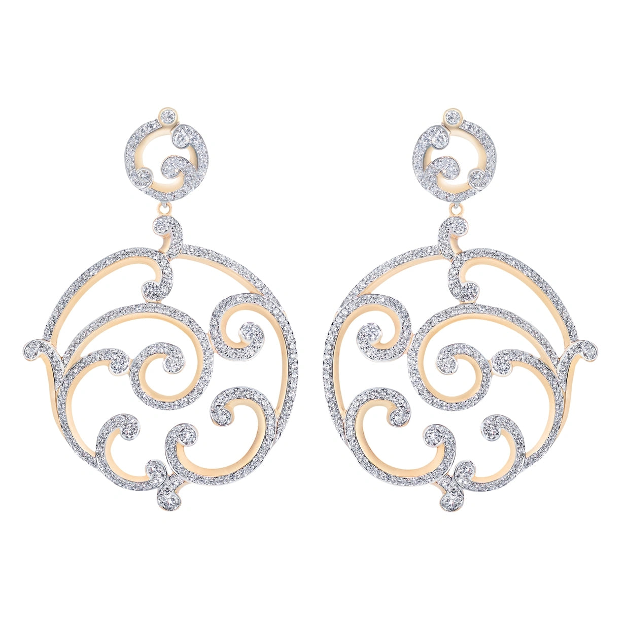 Rose Gold Diamond Grand Earrings | Fabergé