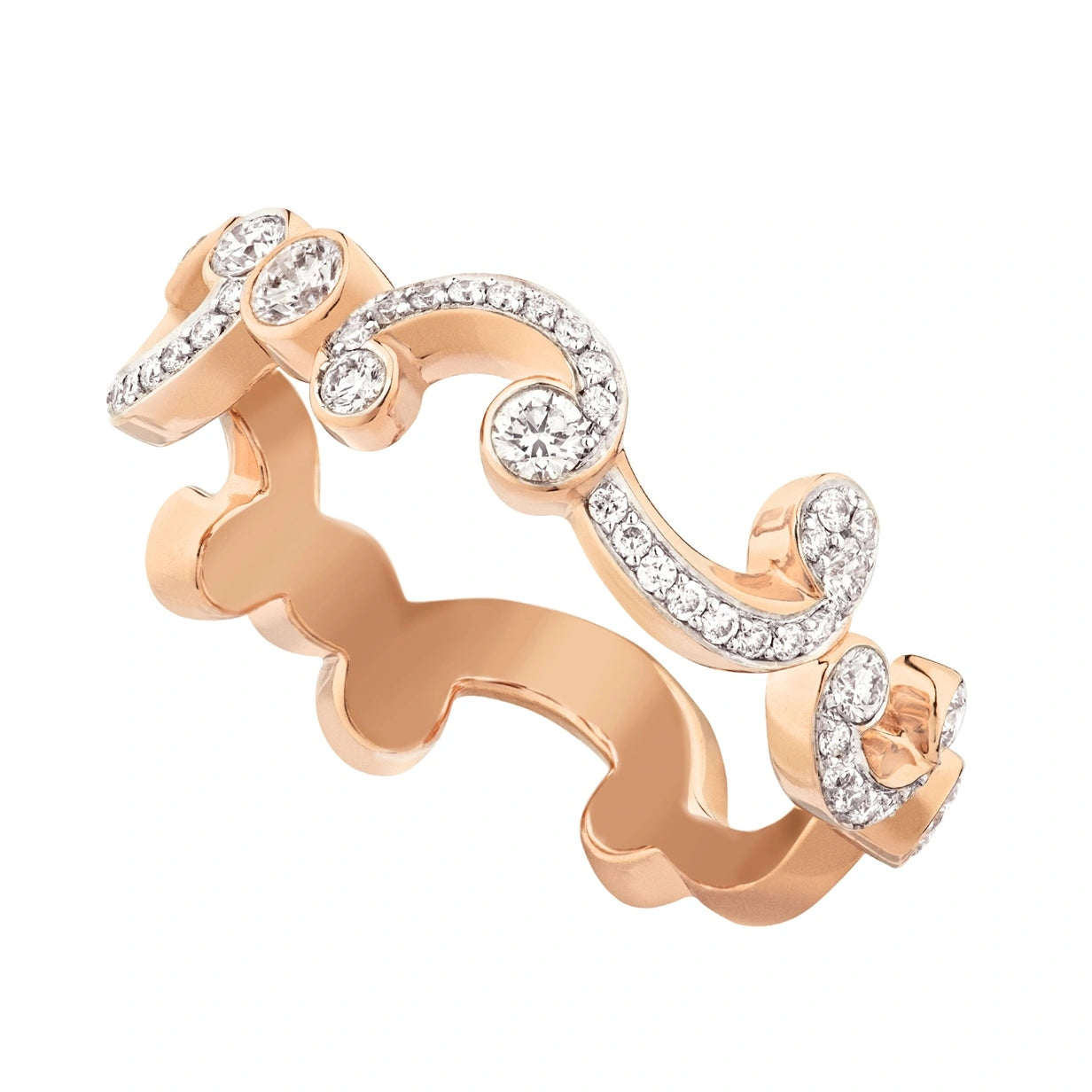 zierlicher Ring aus Rotgold mit Diamanten I Fabergé