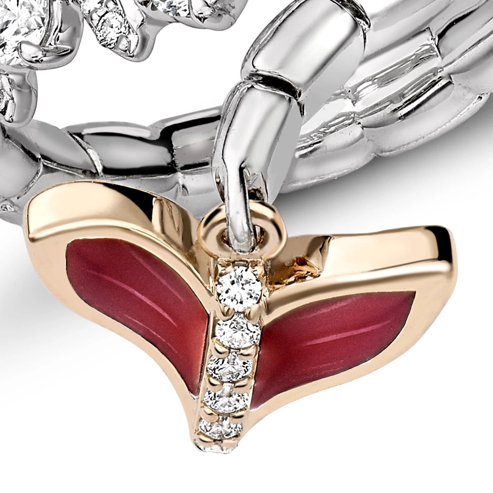 Fabergé x Game of Thrones White and Rose Gold Ruby and Diamond Dragon Skeleton Wrap Ring | Fabergé