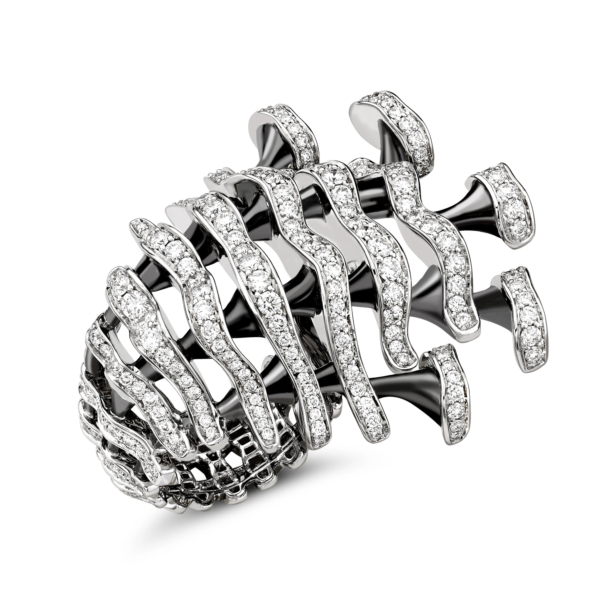 Fabergé x Game of Thrones White Gold and Diamond Dragon Bones Ring | Fabergé