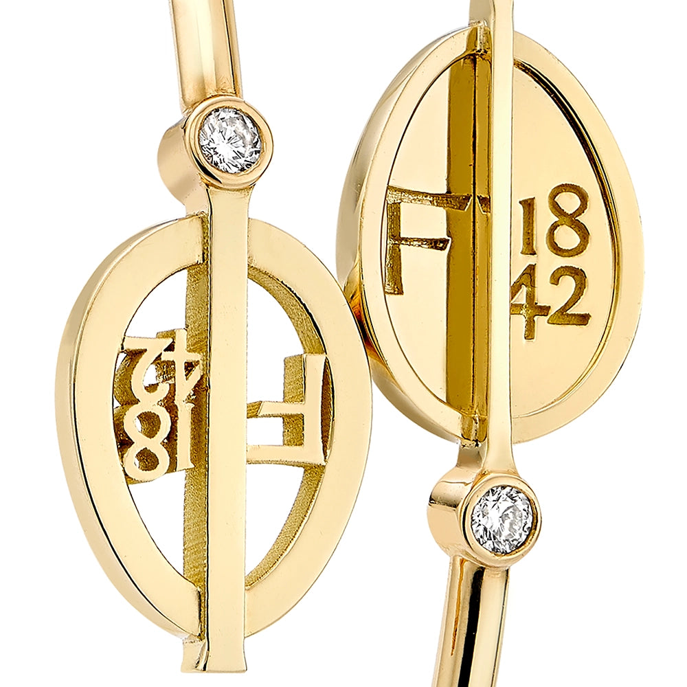 Yellow Gold & Diamond Egg Crossover Bracelet | Fabergé