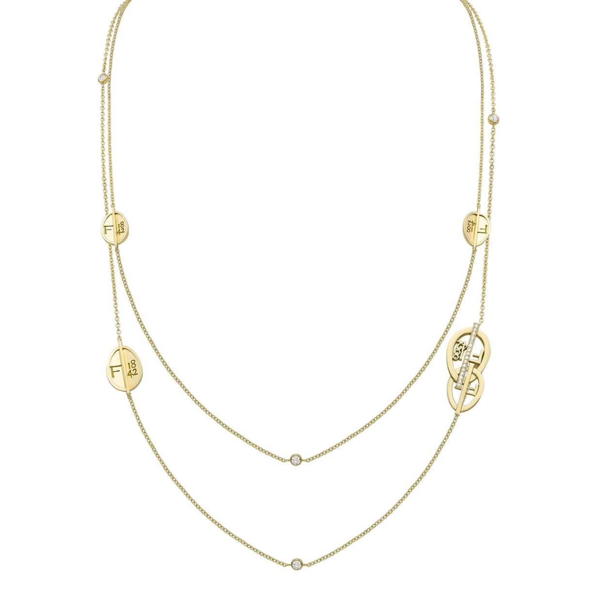 Yellow Gold & Diamond Egg Sautoir Necklace | Fabergé