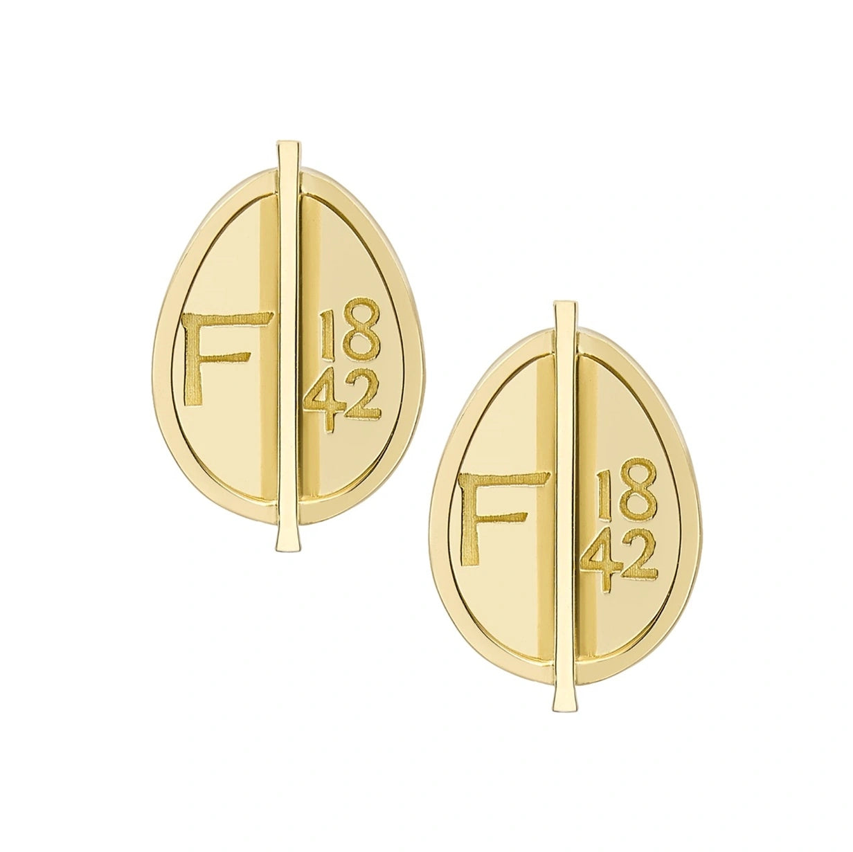 Yellow Gold Grande Egg Stud Earrings | Fabergé