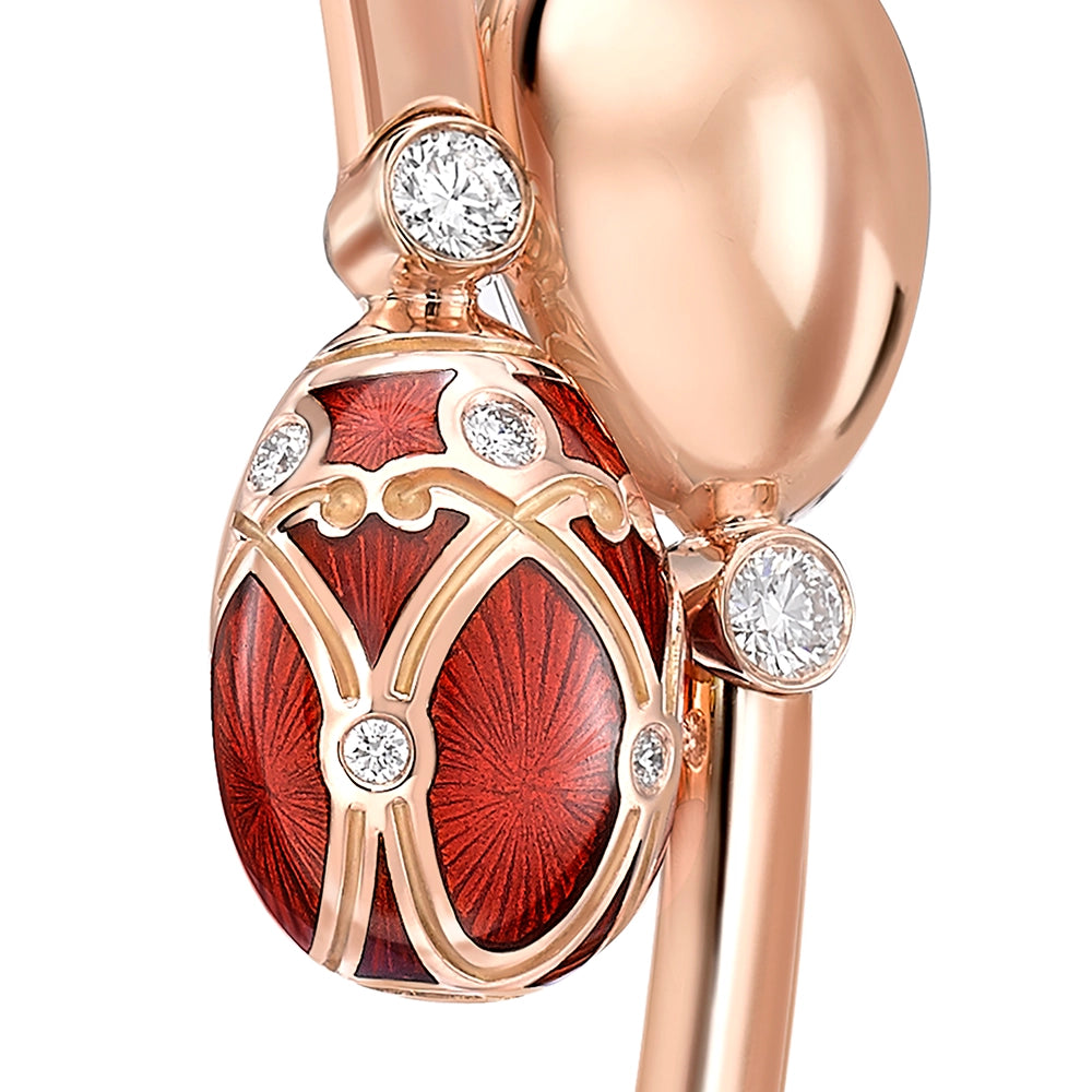 Rose Gold, Diamond & Red Enamel Crossover Bracelet | Fabergé