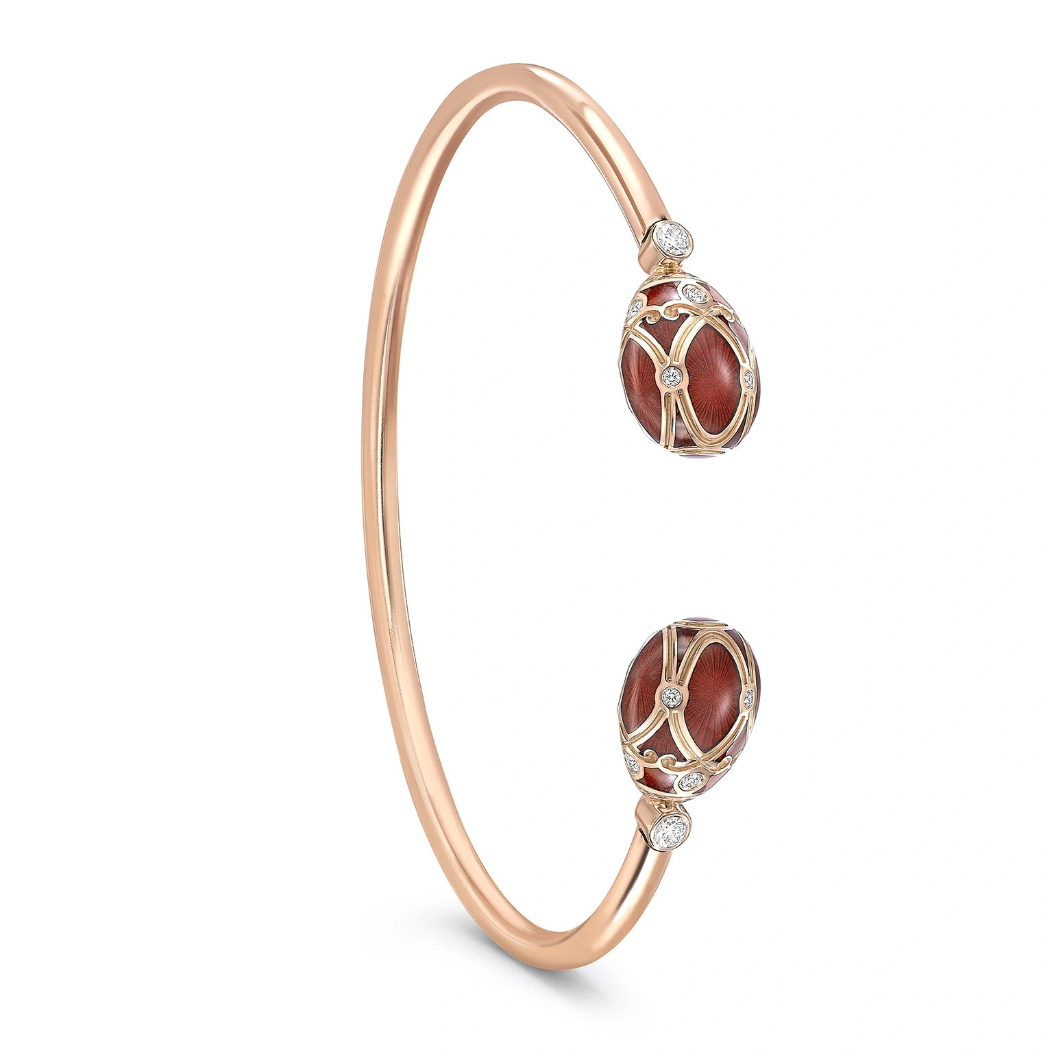 Rose Gold, Diamond & Red Enamel Open Bracelet | Fabergé