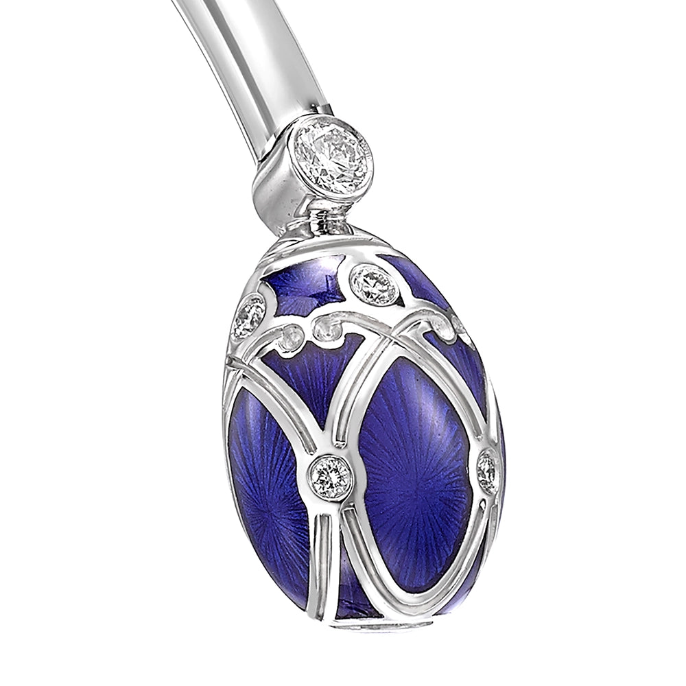 White Gold, Diamond & Blue Enamel Open Bracelet | Fabergé
