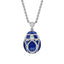 White Gold Diamond & Royal Blue Guilloché Enamel Petite Egg Pendant | Fabergé