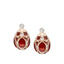 Rose Gold Diamond & Red Guilloché Enamel Earstuds | Fabergé