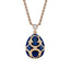 Heritage Rose Gold Diamond & Blue Guilloché Enamel Petite Egg Pendant