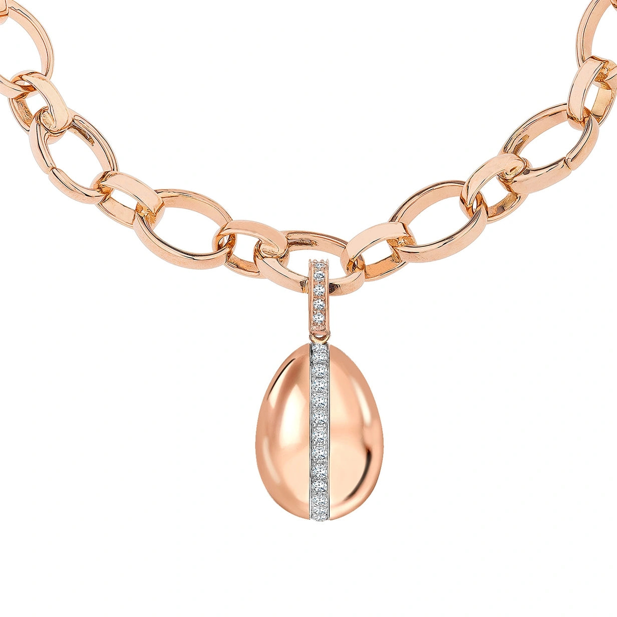 Rose Gold Diamond Egg Charm | Fabergé