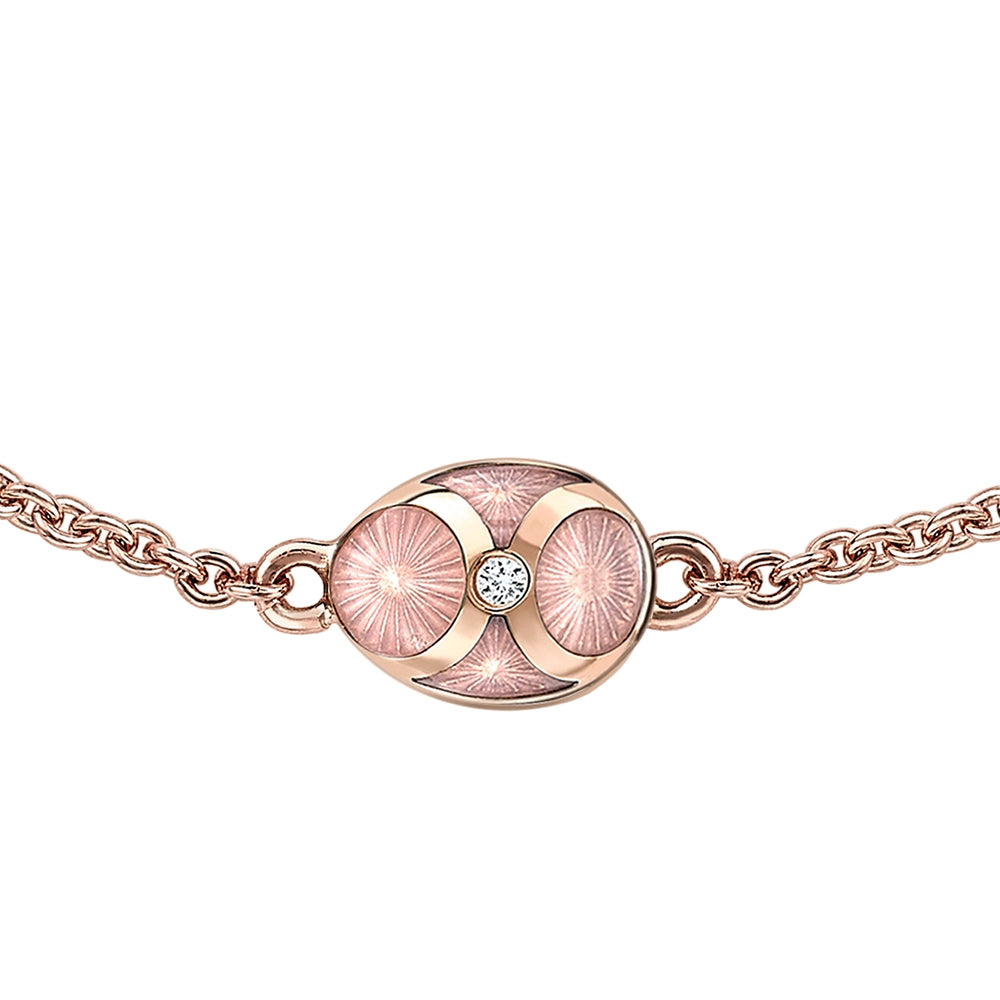 Rose Gold, Diamond & Pink Enamel Chain Bracelet | Fabergé