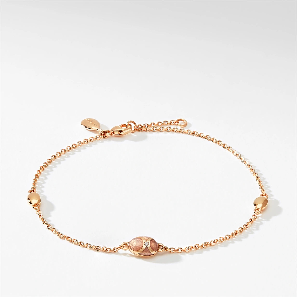 Rose Gold, Diamond & Pink Enamel Chain Bracelet | Fabergé