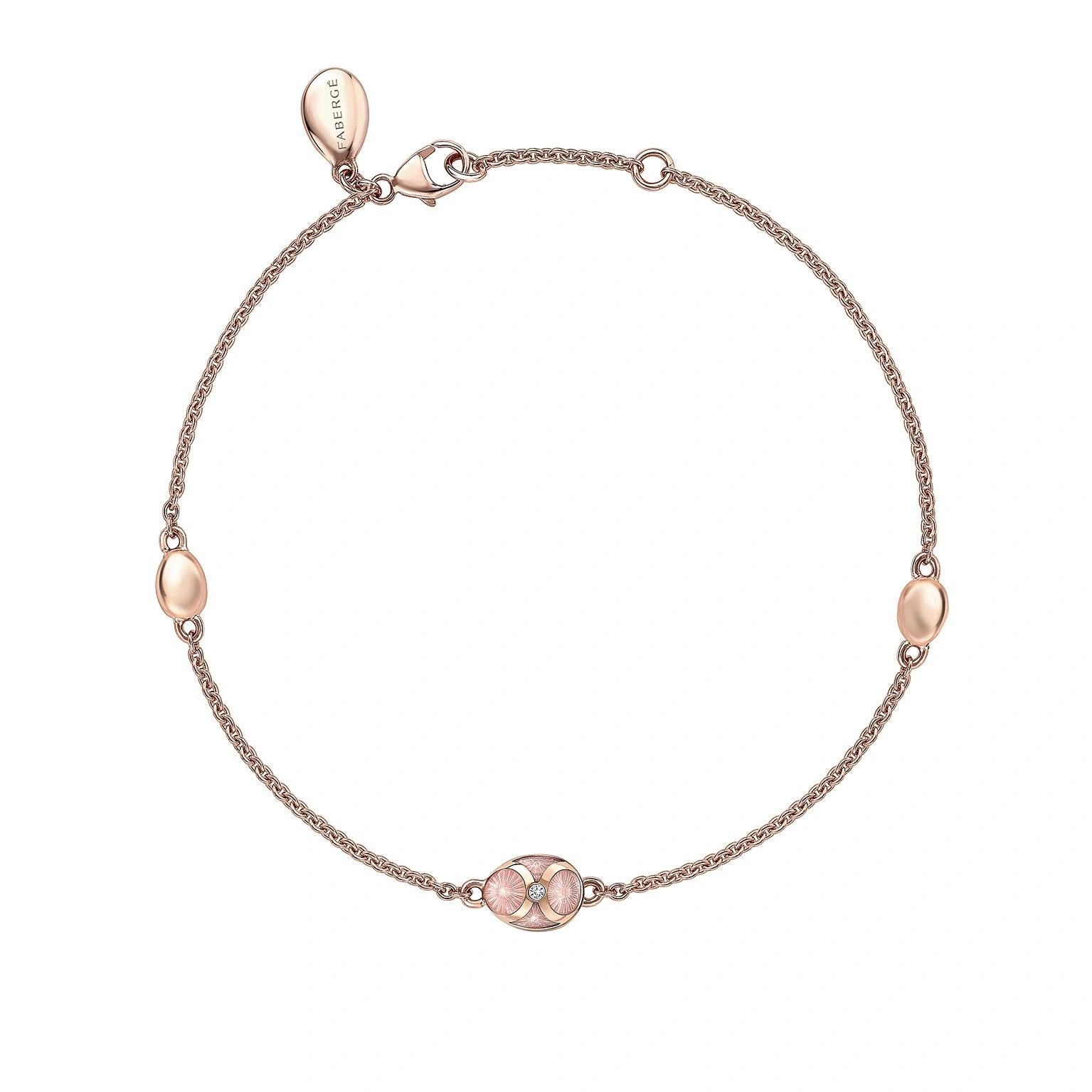 Rose Gold, Diamond & Pink Enamel Chain Bracelet | Fabergé